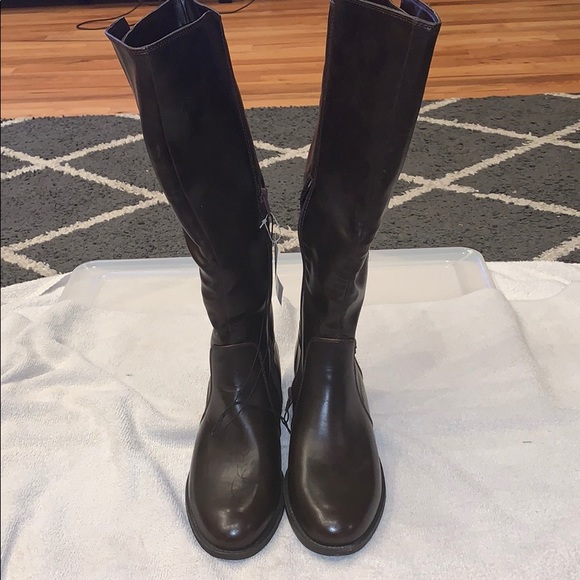 faux leather tall boots